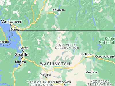 Map showing location of Okanogan (48.36126, -119.58339)