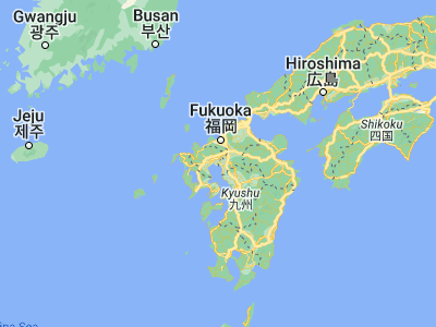 Map showing location of Ōkawa (33.2, 130.35)