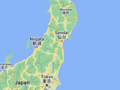 Map showing location of Ōkawara (38.05, 140.73361)