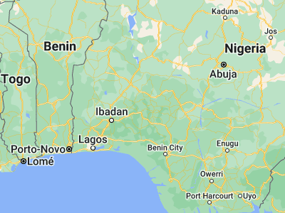 Map showing location of Oke Mesi (7.81667, 4.91667)