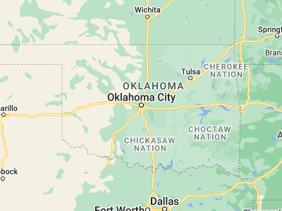 Map showing location of Oklahoma City (35.46756, -97.51643)