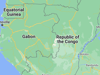 Map showing location of Okondja (-0.65487, 13.67533)