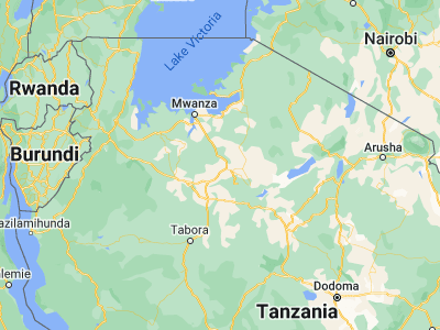 Map showing location of Old Shinyanga (-3.55, 33.4)