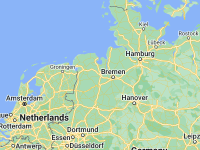 Map showing location of Oldenburg (53.14118, 8.21467)
