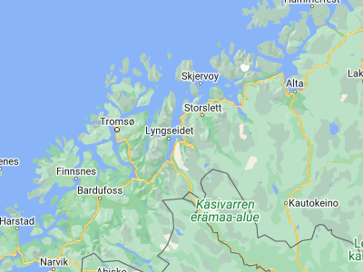 Map showing location of Olderdalen (69.60407, 20.53272)