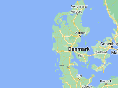 Map showing location of Ølgod (55.80682, 8.62859)