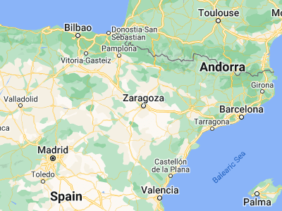 Map showing location of Oliver-Valdefierro, Oliver, Valdefierro (41.64454, -0.93349)