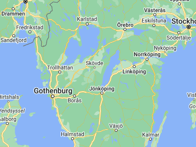 Map showing location of Olofstorp (58.25, 14)