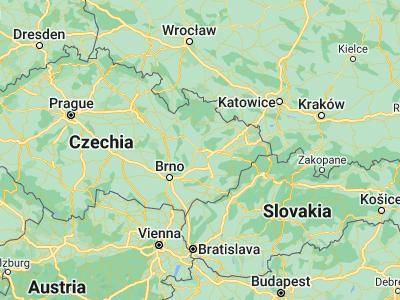 Map showing location of Olomouc (49.59552, 17.25175)
