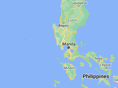 Map showing location of Olongapo (14.82917, 120.28278)