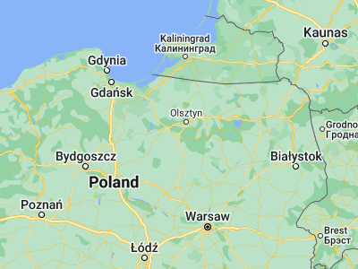 Map showing location of Olsztynek (53.58374, 20.28471)