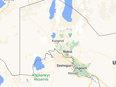 Map showing location of Oltinko’l (43.06874, 58.90372)