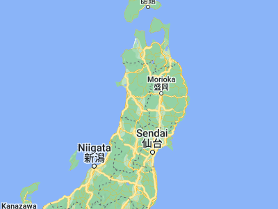 Map showing location of Ōmagari (39.45, 140.48333)