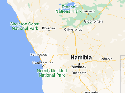 Map showing location of Omaruru (-21.43333, 15.93333)