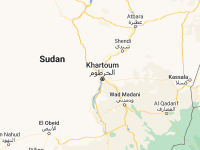Map showing location of Omdurman (15.64453, 32.47773)