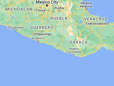 Map showing location of Ometepec (16.68848, -98.40776)