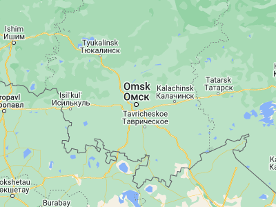 Map showing location of Omsk (55, 73.4)