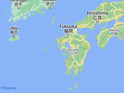 Map showing location of Ōmura (32.92139, 129.95389)