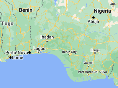 Map showing location of Ondo (7.1, 4.83333)