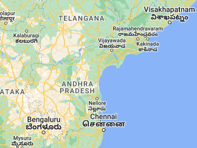 Map showing location of Ongole (15.5, 80.05)