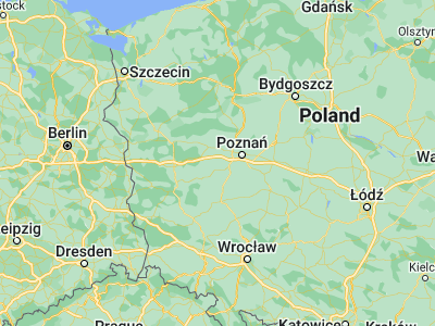 Map showing location of Opalenica (52.30887, 16.41278)