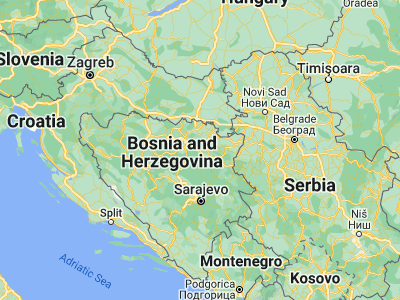 Map showing location of Orahovica Donja (44.65345, 18.36951)