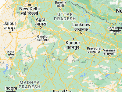 Map showing location of Orai (25.99074, 79.45315)