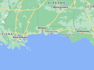 Map showing location of Orange Beach (30.29437, -87.57359)