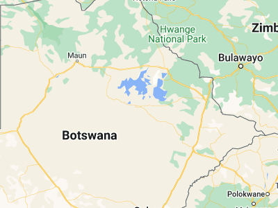 Map showing location of Orapa (-21.28333, 25.36667)