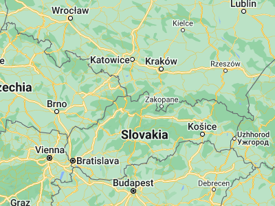 Map showing location of Oravská Lesná (49.36672, 19.18093)