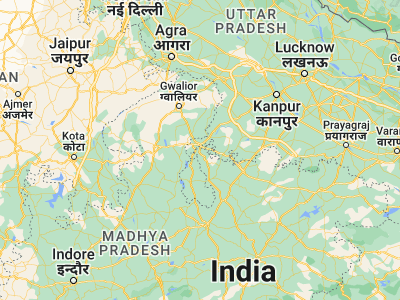 Map showing location of Orchha (25.35145, 78.64071)