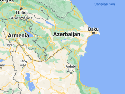 Map showing location of Orconikidze (39.63222, 47.69076)