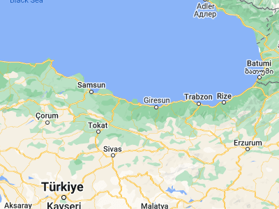 Map showing location of Ordu (40.98472, 37.87889)