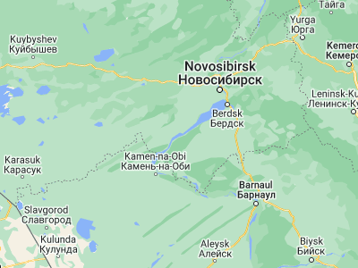 Map showing location of Ordynskoye (54.3656, 81.8994)