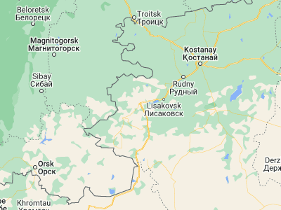Map showing location of Ordzhonikidze (52.44772, 61.74942)