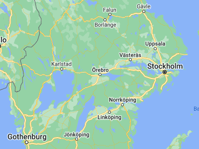 Map showing location of Örebro (59.27412, 15.2066)