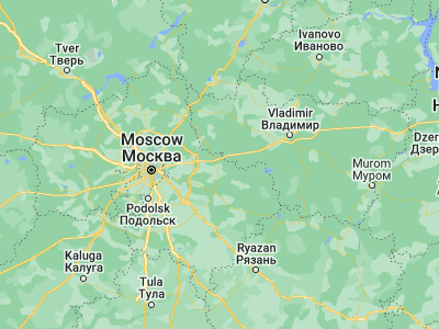 Map showing location of Orekhovo-Zuyevo (55.80672, 38.96178)