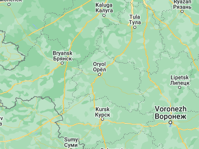 Map showing location of Orël (52.96508, 36.0785)