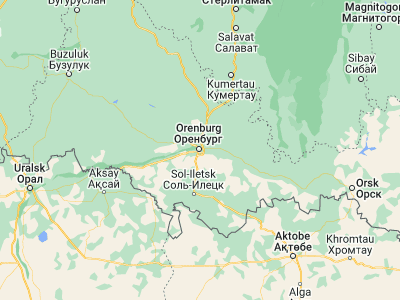 Map showing location of Orenburg (51.7727, 55.0988)