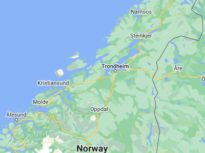 Map showing location of Orkanger (63.31223, 9.85352)