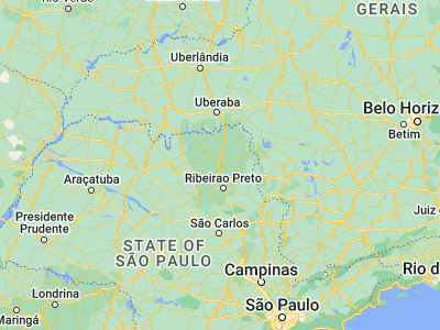 Map showing location of Orlândia (-20.72028, -47.88667)