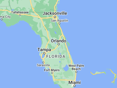 Map showing location of Orlando (28.53834, -81.37924)