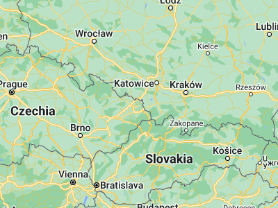 Map showing location of Orlová (49.84527, 18.43011)