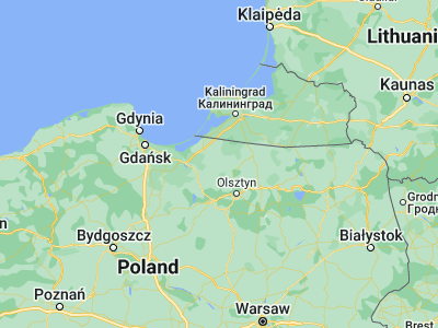 Map showing location of Orneta (54.11483, 20.13328)