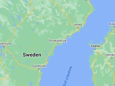 Map showing location of Örnsköldsvik (63.29091, 18.71525)