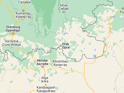 Map showing location of Orsk (51.20487, 58.56685)