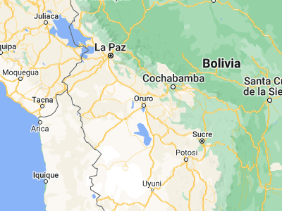 Map showing location of Oruro (-17.98333, -67.15)