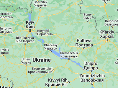 Map showing location of Orzhytsya (49.79182, 32.70122)
