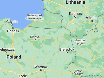 Map showing location of Orzysz (53.80967, 21.94811)