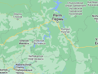 Map showing location of Osa (57.283, 55.4589)